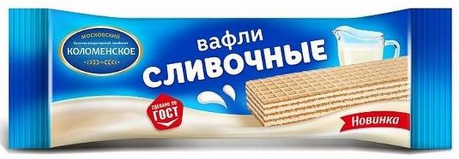 Вафли Сливочные 20г. (Коломенское поле)